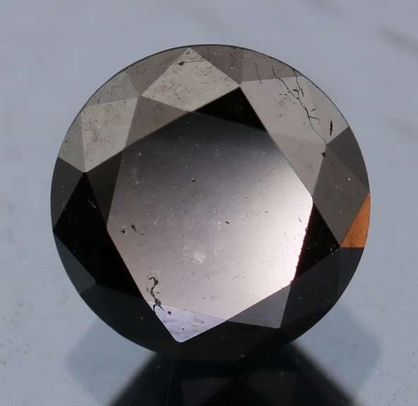 Very fine 1.72ct smooth cut Black Diamond solitaire