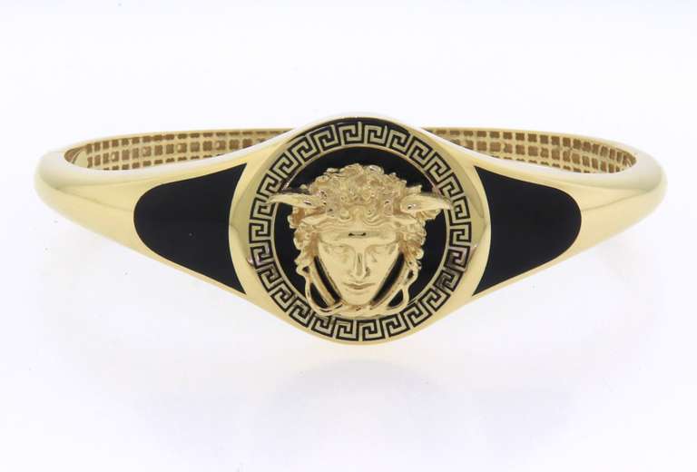 Favorite Yellow Gold Black Onyx Lion Head Bracelet