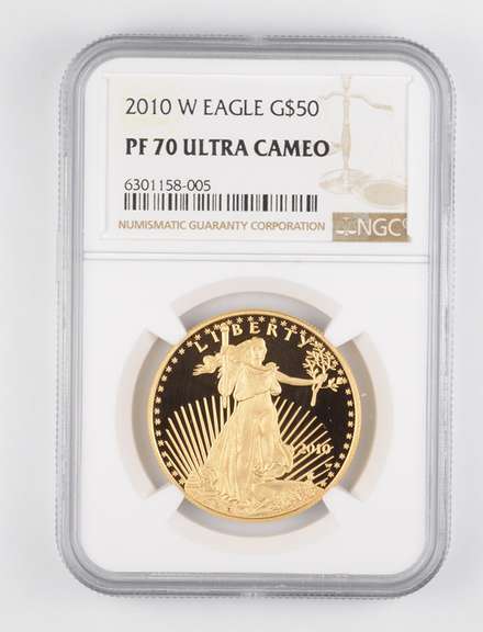 PF70 UCAM 2010-W $50 American Gold Eagle 1 Oz. Fine Gold - Graded NGC