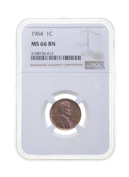 MS66 BN 1964 Lincoln Memorial Cent - Graded NGC