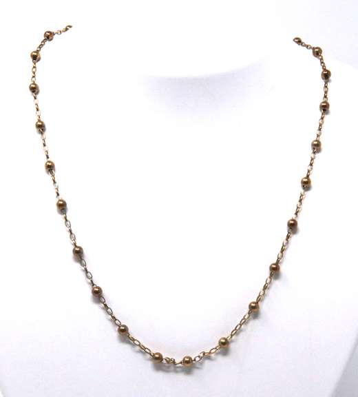 Italian Sterling Silver Bead Chain Necklace