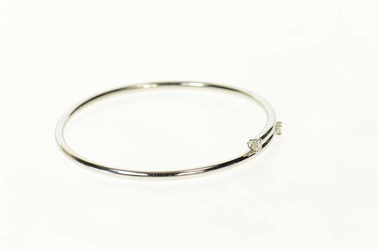 18K White Gold 0.20 Ctw Diamond Wrap Bypass Bangle Bracelet