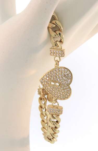 Amazing 14kt Yellow Gold Heart Lock Bracelet