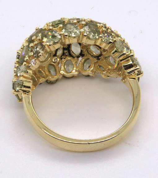Sterling Silver Yellow Cubic Zirconia Ring