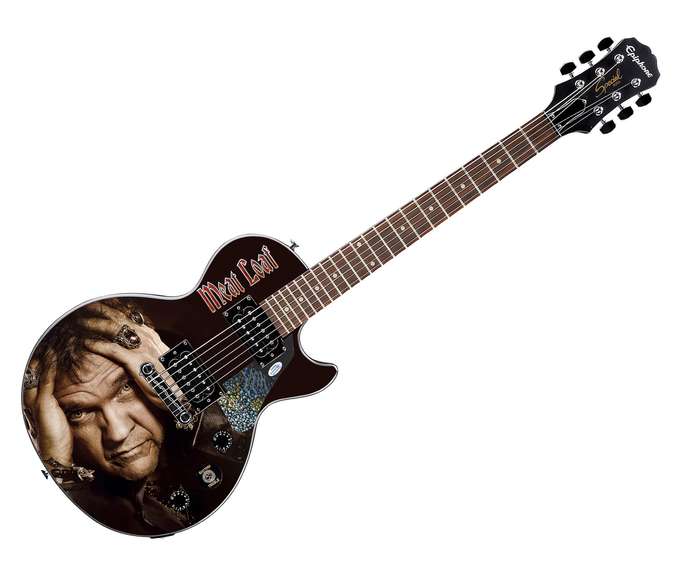Meat Loaf Autographed Gibson Epiphone Les Paul Photo Graphics Guitar ACOA