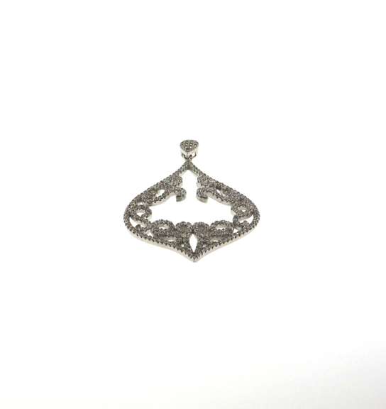 Fat Tear Drop Pendant with Cubic Zirconias