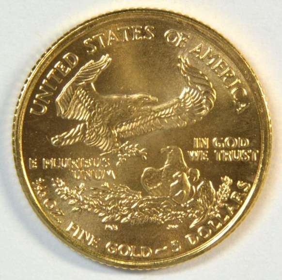 Superb Gem BU 2002 $5 Gold Eagle coin. Pristine
