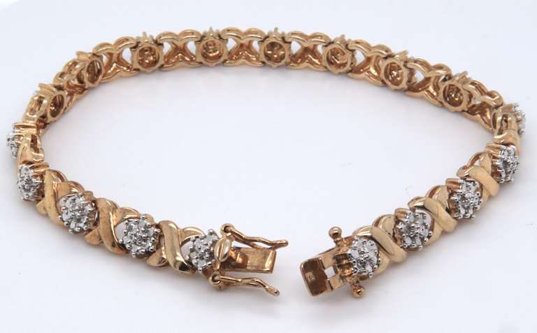 LADIES 14K YELLOW GOLD DIAMOND BRACELET