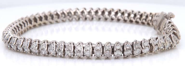 Powerful White Gold 4ctw Diamond Tennis Bracelet