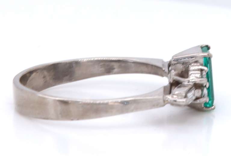 Fantastic White Gold Emerald and Diamond Ring