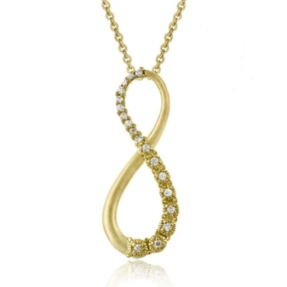18k Gold over Silver CZ Infinity Pendant