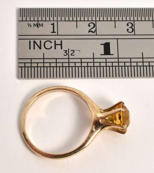 Vintage Citrine Solitaire Ring