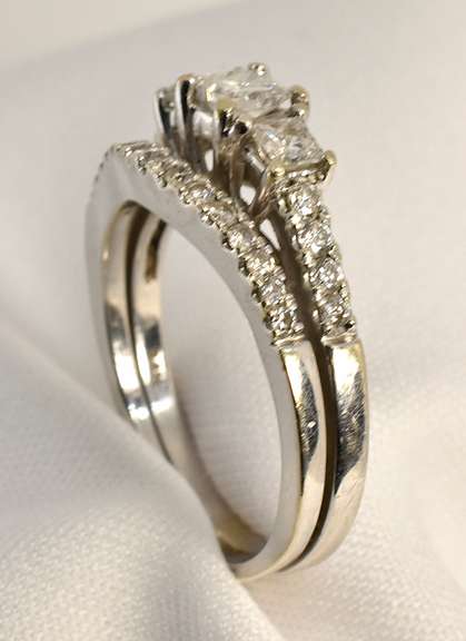 Contemporary Princess Cut Engagement Set