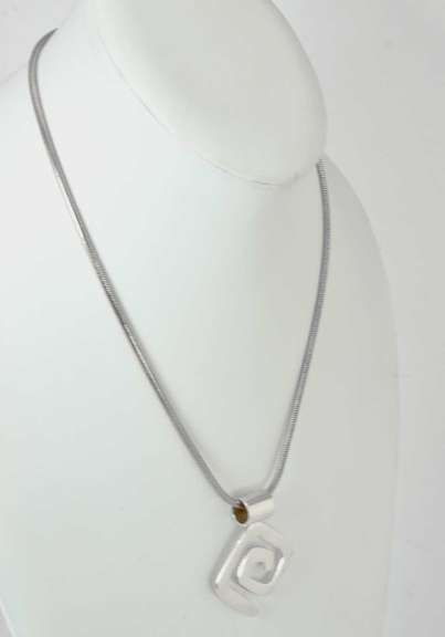 Sterling Silver Spiral Necklace.