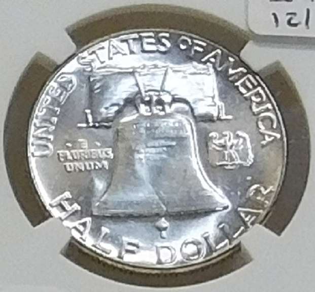 1958 Sil Franklin Hf NGC MS-64 near GEM