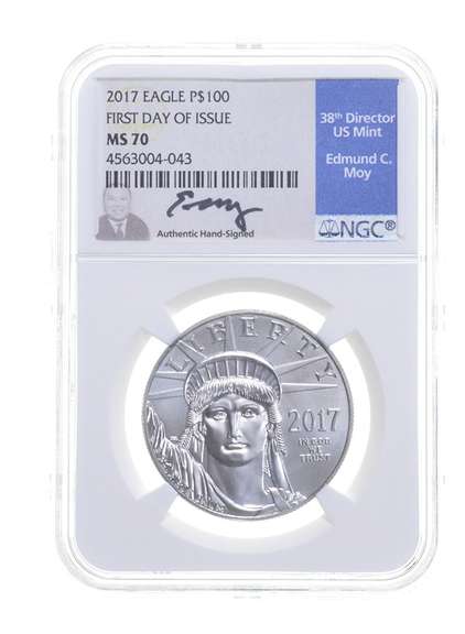 MS70 2017 $100 American 1 Oz Platinum Eagle First Day Of Issue - NGC