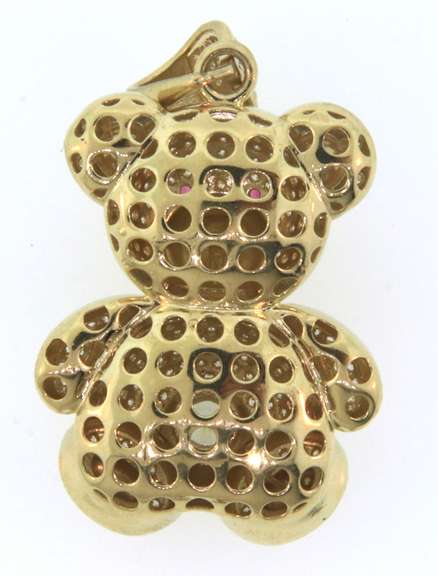 Cute 14kt Yellow Gold Teddy Bear Pendant