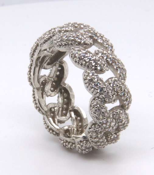Sterling Silver Cubic Zirconia Band
