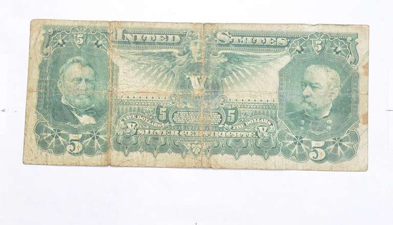 1896 $5.00 United States Silver Certificate - Large Note
