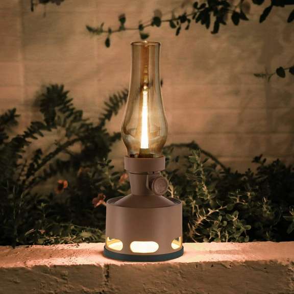 2-Light Cordless LED Oil Lamp Nightstand
