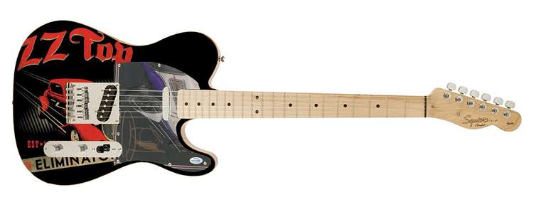 ZZ Top Billy Gibbons Autographed Signed Fender Photo Graphics Guitar ACOA