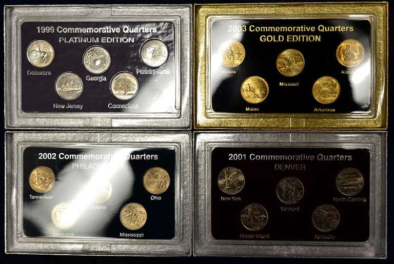 Lot Of 5 50 State Commemorative Quarters.