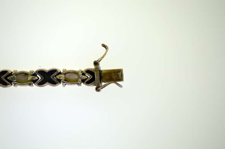 Sterling Silver Mother Of Pearl X Bracelet
