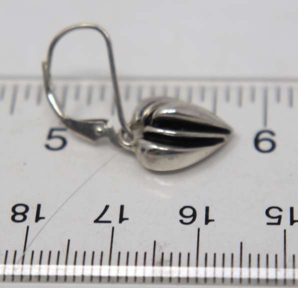 Sterling Silver Heart Shaped Dangle Earrings