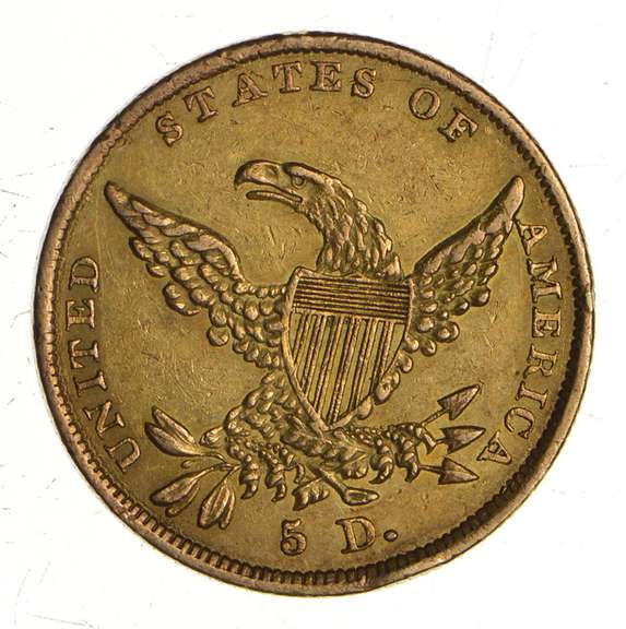 1838 $5.00 Classic Head Gold Half Eagle