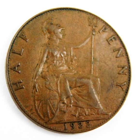1922 Great Britain 1/2 Penny.