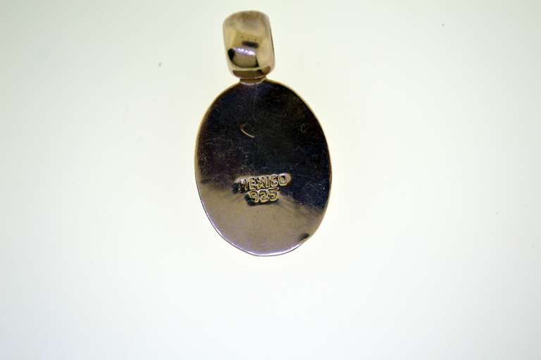 Mexico Sterling Silver Amber Pendant