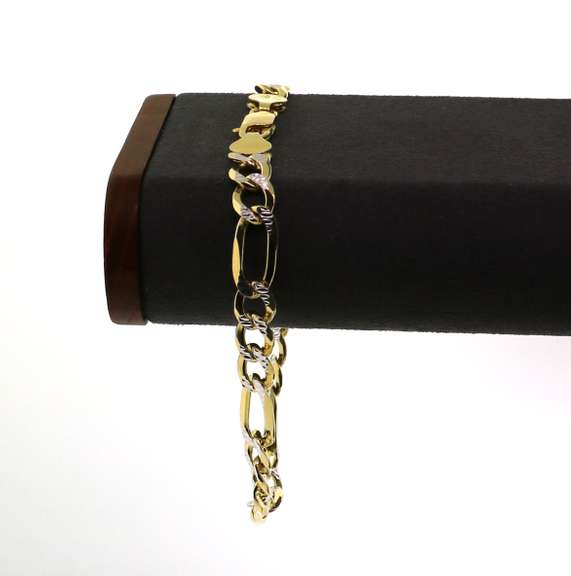 Gold Plated Sterling Silver Figaro Chain Bracelet