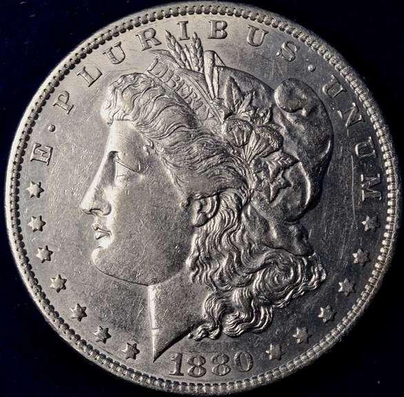 1884-O Morgan Silver Dollar, AU.