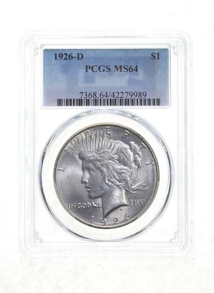 MS64 1926-D Peace Silver Dollar - Graded PCGS