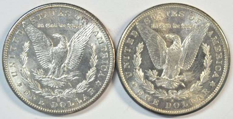 Choice BU 1880-S & 1881-S Morgan Silver Dollars