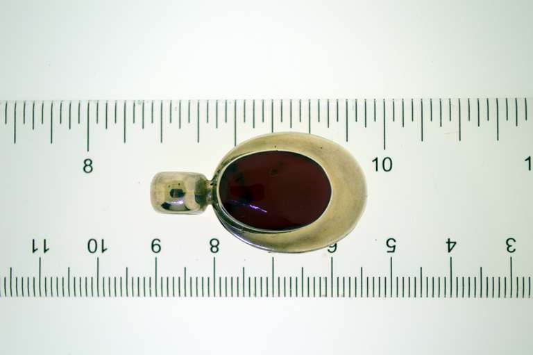 Mexico Sterling Silver Amber Pendant