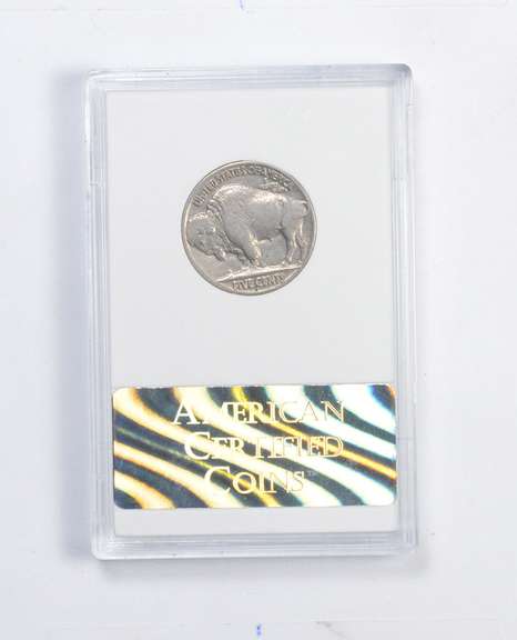 EF40 1937-D Indian Head Buffalo Nickel - Double Die Date - Graded ACC