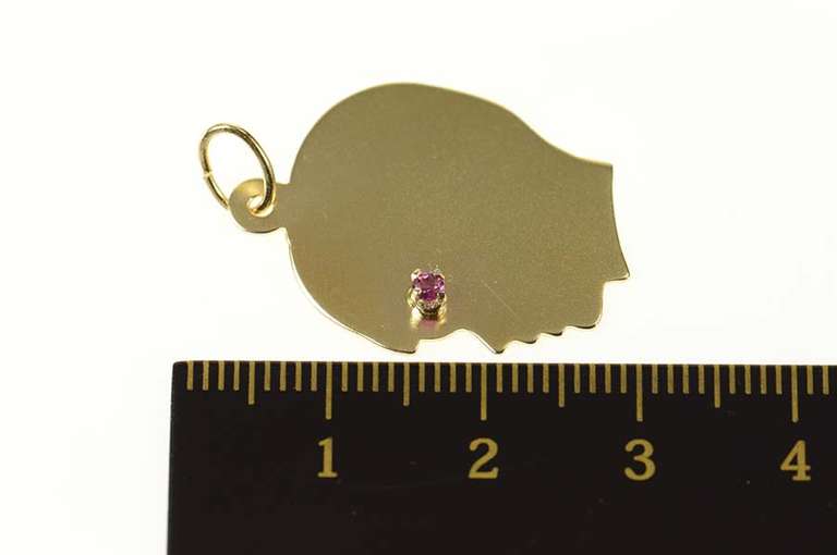14K Yellow Gold Ruby Retro Boy Son Mother's Father's Day Charm/Pendant