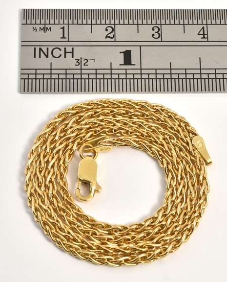 14k Yellow Gold Wheat Necklace