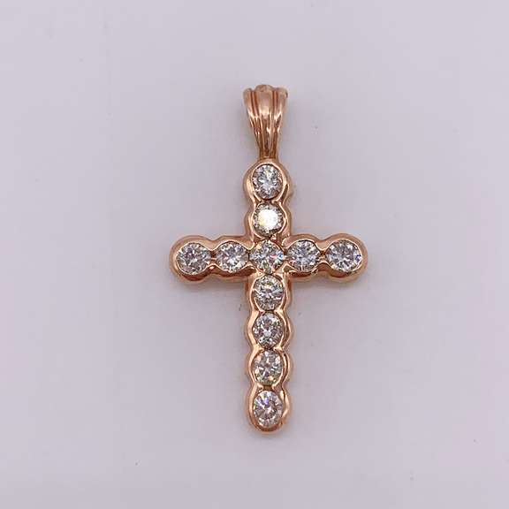14kt Gold Diamond Cross Pendant