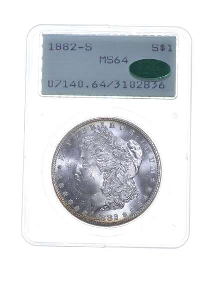 MS64 1882-S Morgan Silver Dollar - CAC - Graded PCGS