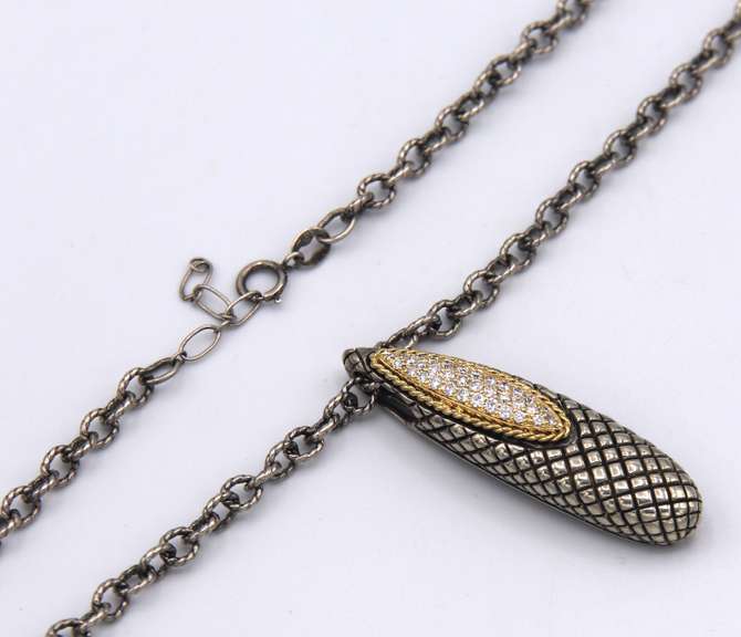 Andrea Candela 18k and sterling diamond necklace