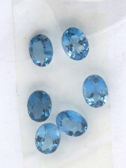 Elegant Group of 6 Oval Cut London Blue Topaz Gemstones, 9.90cts
