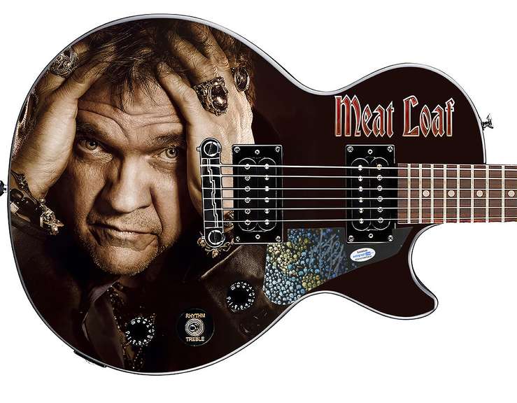 Meat Loaf Autographed Gibson Epiphone Les Paul Photo Graphics Guitar ACOA