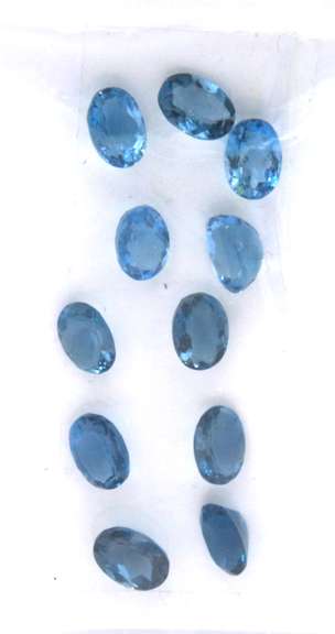 Appealing Set of 11 Oval Cut London Blue Topaz Stones, 11.50cts