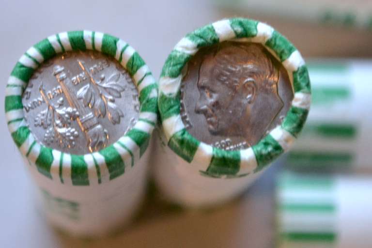 8 Rolls  Unc Roosevelt Dimes.