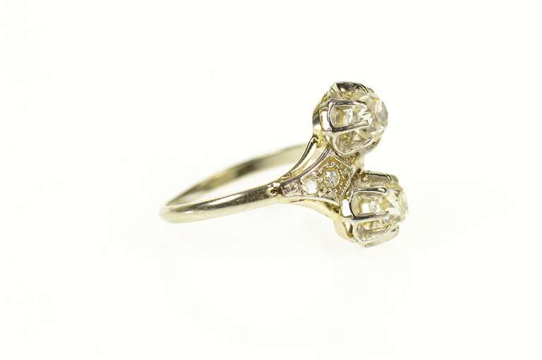 14K White Gold 1.10Ctw Victorian Old Mine Diamond Engagement Ring