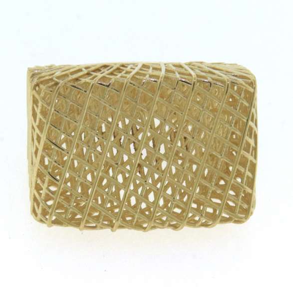 Handmade Italian 14k Gold Basket Weaved Ring