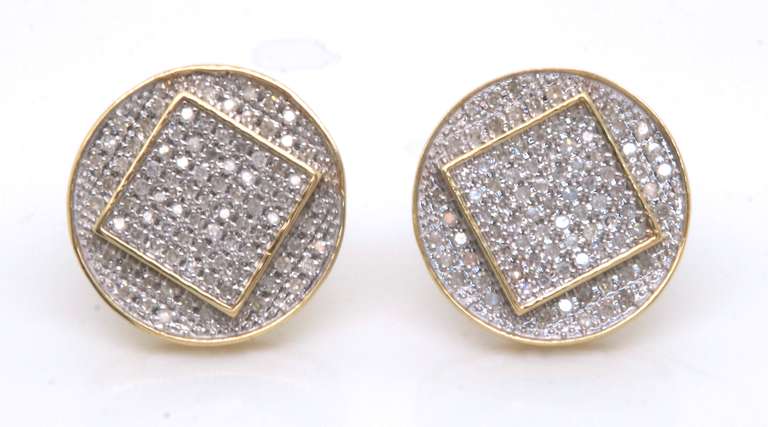 Glowing Yellow Gold Diamond Earrings