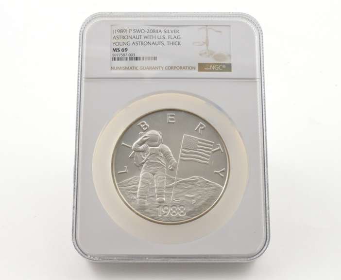 MS69 (1989) P Astronaut US Flag Young Astronauts SWO-20811A Silver NGC
